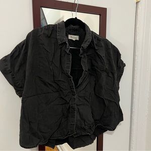 Madewell denim cropped button down